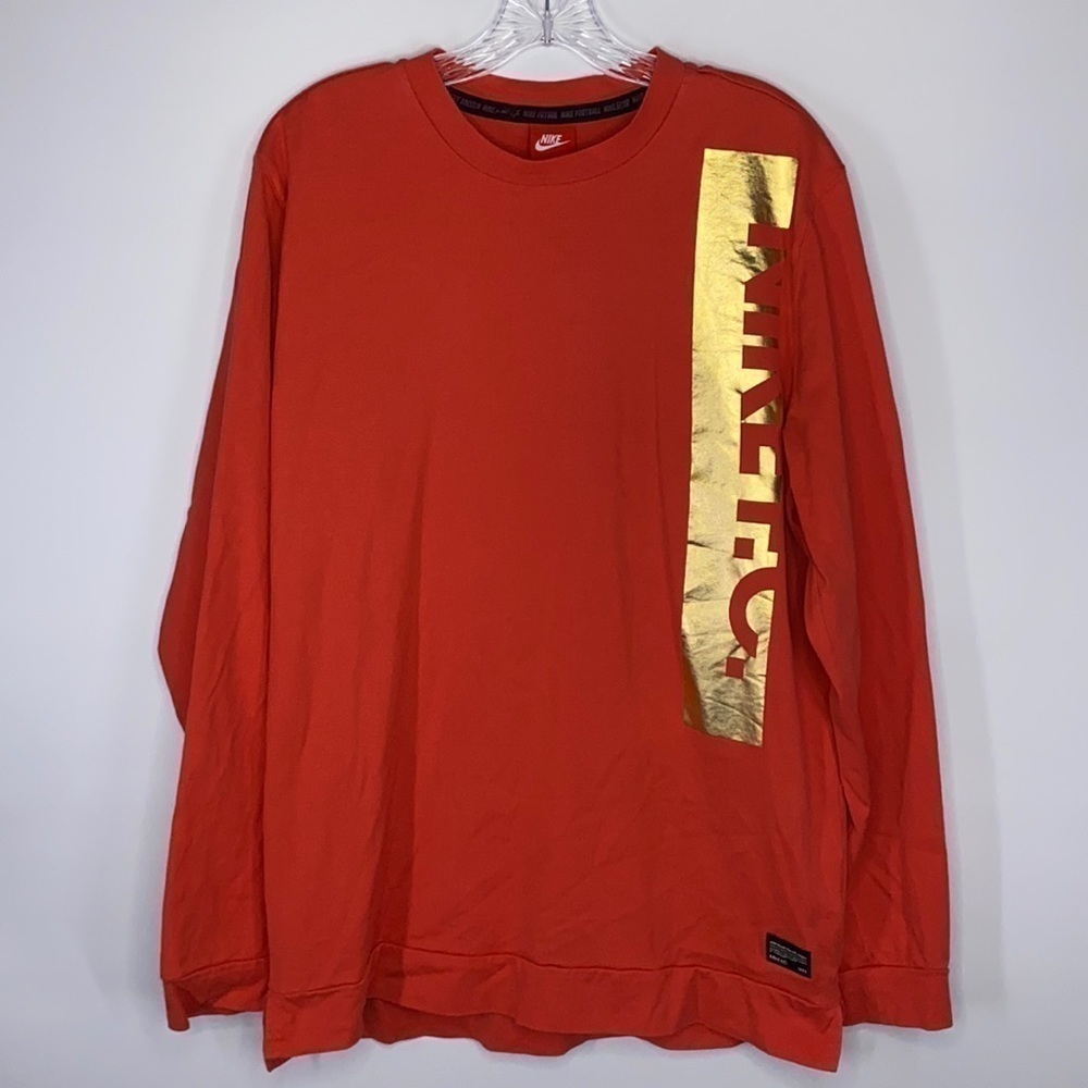 Vintage 90's Nike F.C. Red Long Sleeve Crew Shirt 1994 Size Large